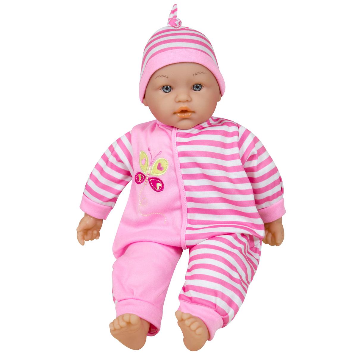 Lissi Dolls 15-Inch Talking Baby Doll With Overalls - Pink