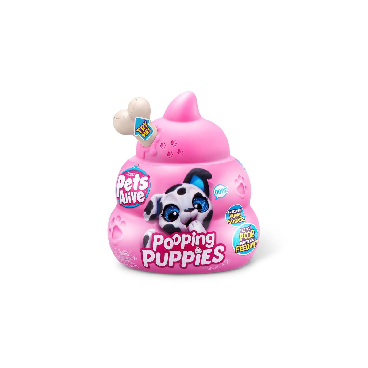Zuru Pets Alive Pooping Puppies Series 1 Interactive Plush - Collectible Pug Dalmatian Husky