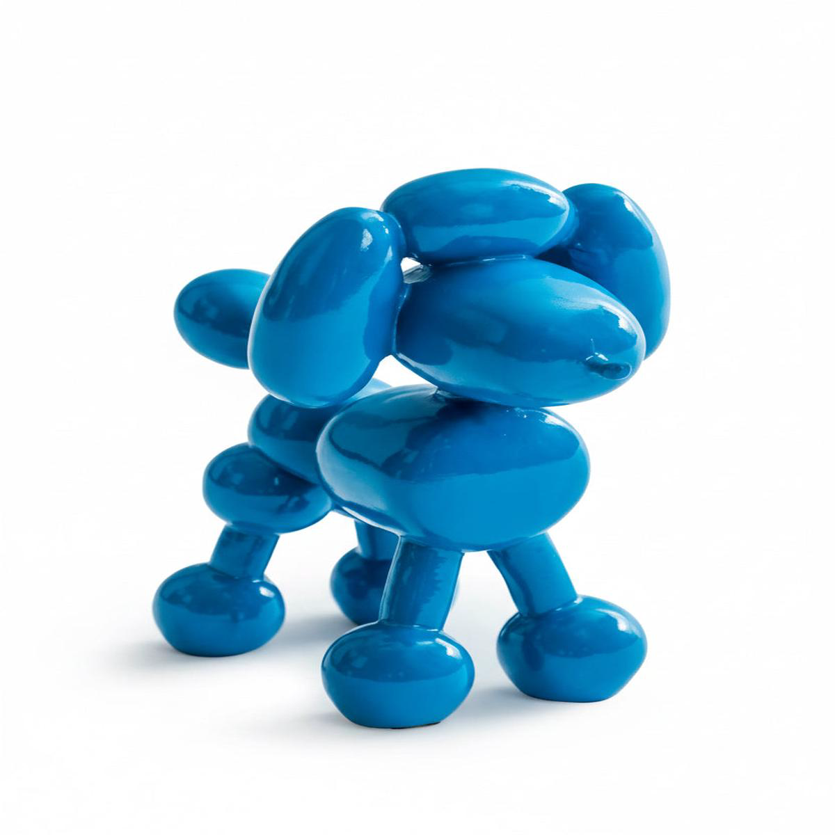 Figurine dcorative Caniche ballon bleu
