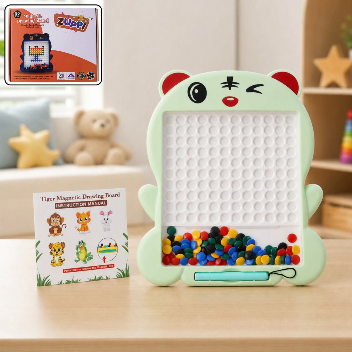 Zuppi Tiger Magnetic Drawing Board Creative Pixel Art Toy for Kids